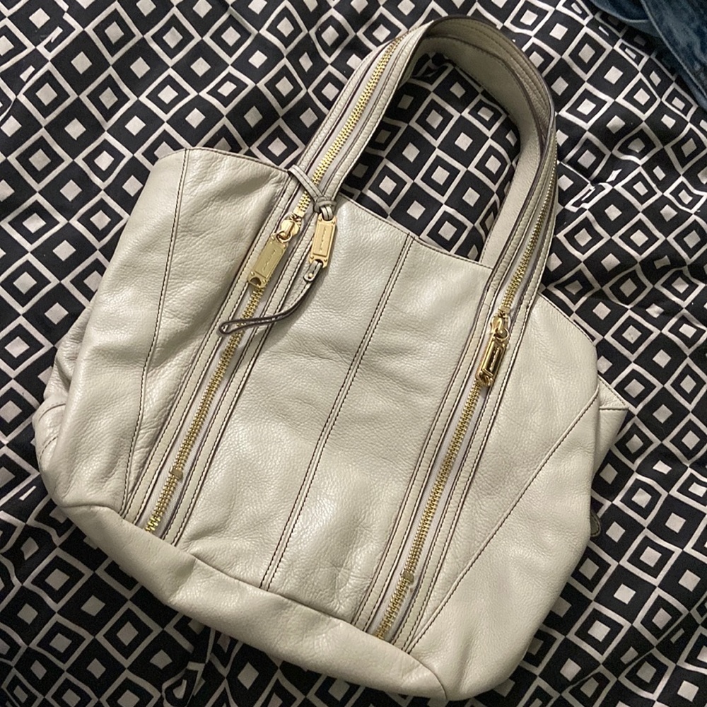 Off white and gold purse
